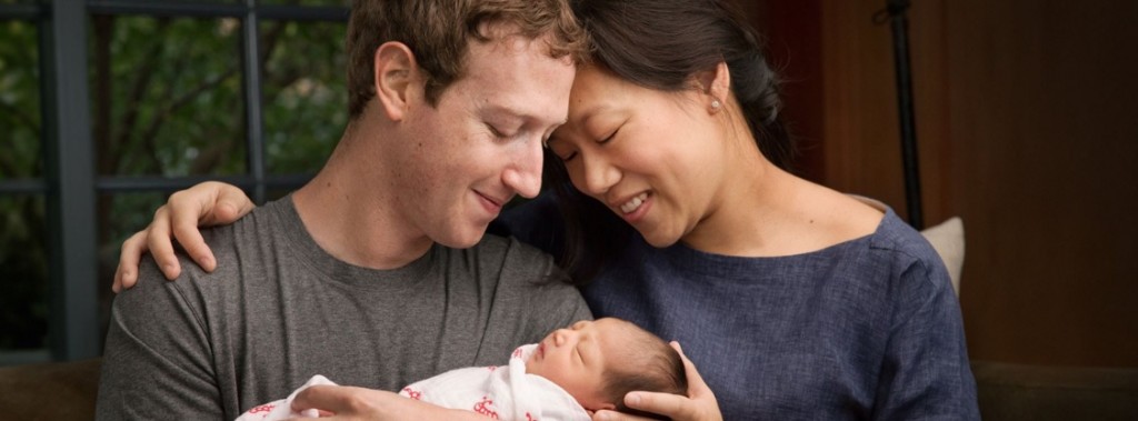 Picture of Mark Zuckerberg, Priscilla Chan and their baby daughter Max Zuckerberg